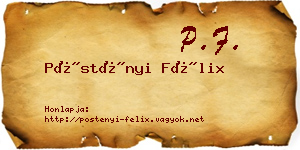 Pöstényi Félix névjegykártya